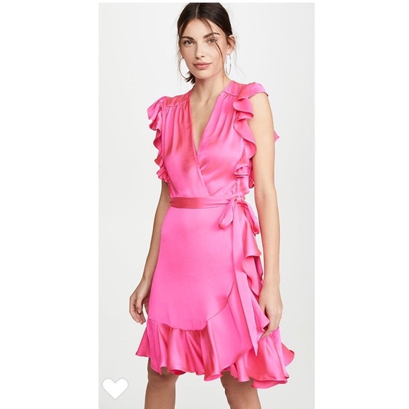 7 of all Mankind  Wrap Dress in Paradise Pink. - Picture 2 of 10